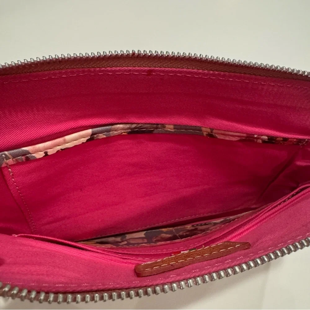 Cavalcanti Women's Floral Wristlet Purse Genuine Leather Made in Italy NEW